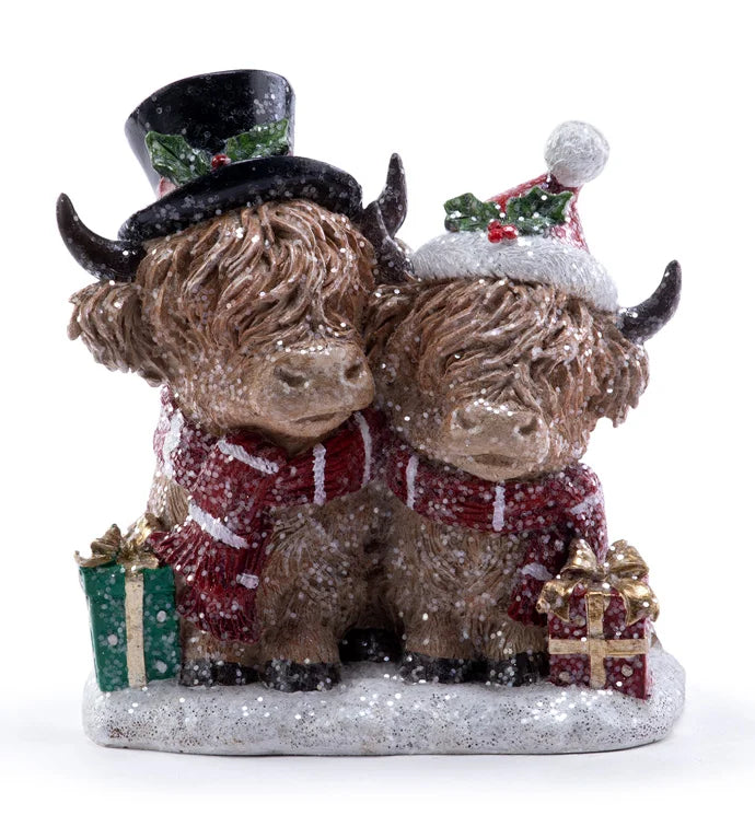 Highland Cows with Gifts