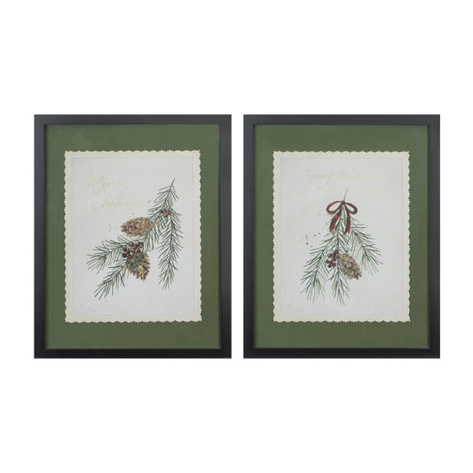 Merry Christmas with Pine Wall Art