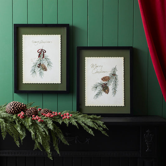 Merry Christmas with Pine Wall Art