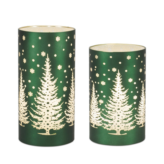 Luminary Green Candle Holders