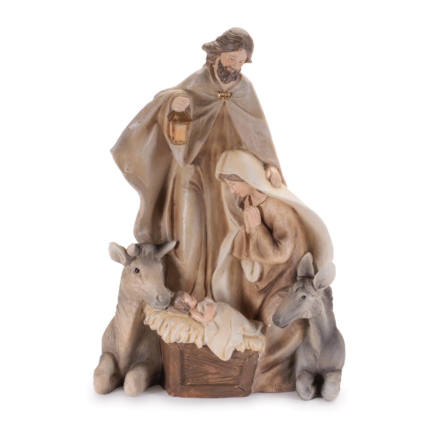 Holy Family with Animals 11” Resin