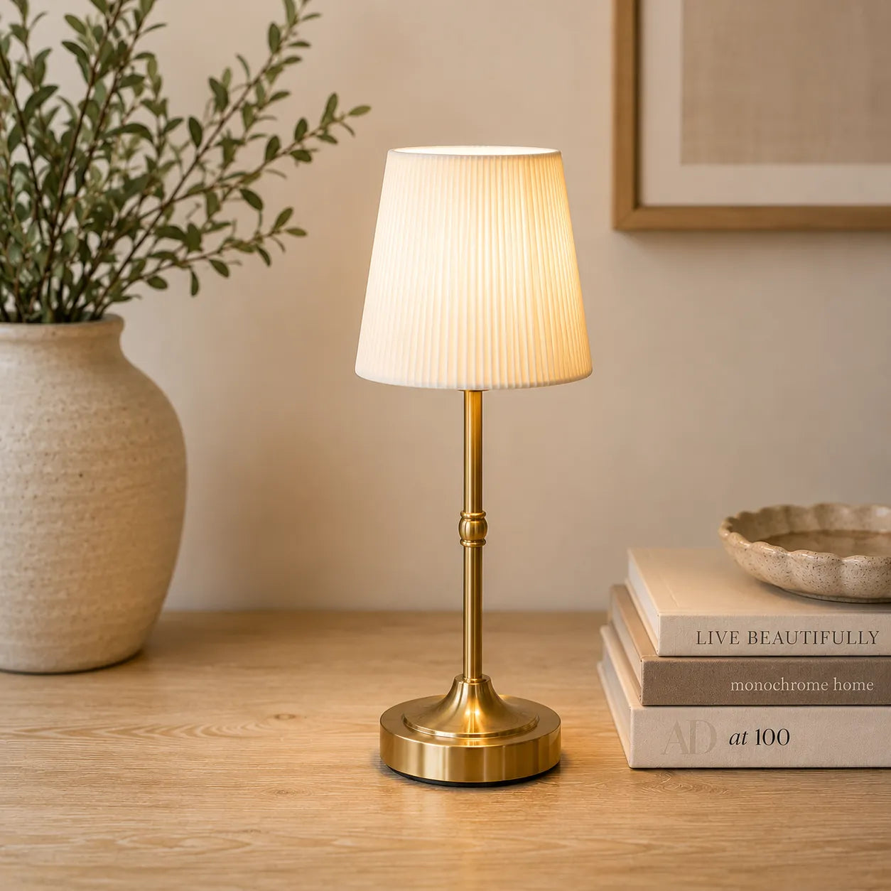 Rechargeable Gold LED Lamp