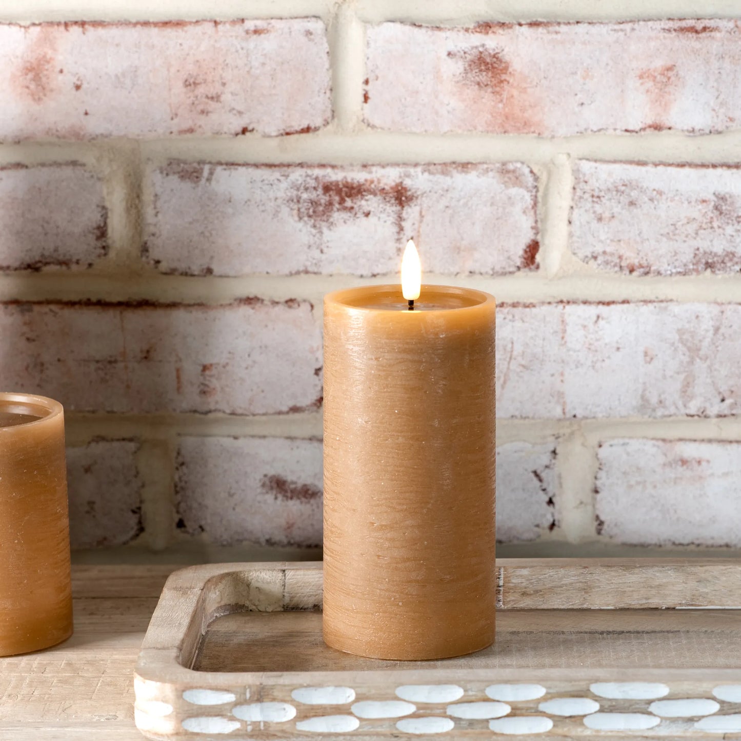 6” Caramel LED Pillar Candle