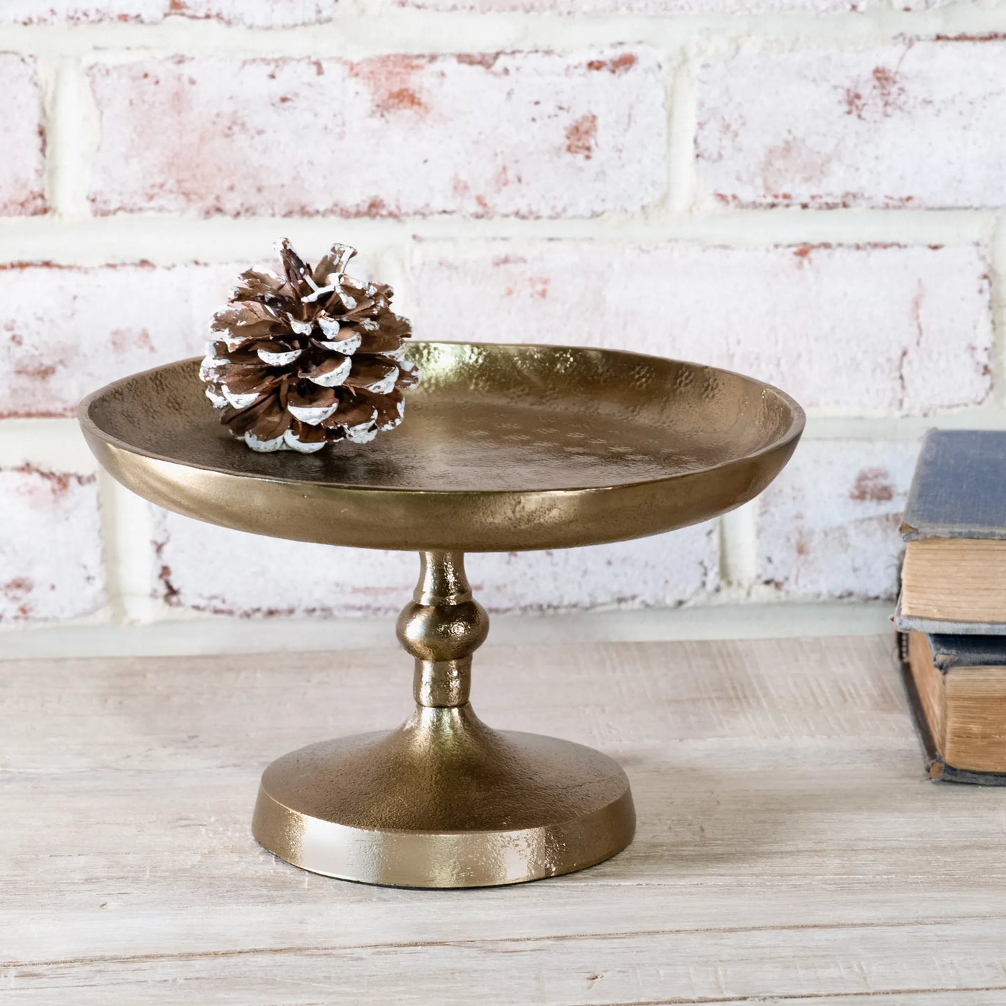 8” Antique Brass Cake Stand