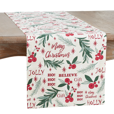 14x72" Holly Christmas Runner