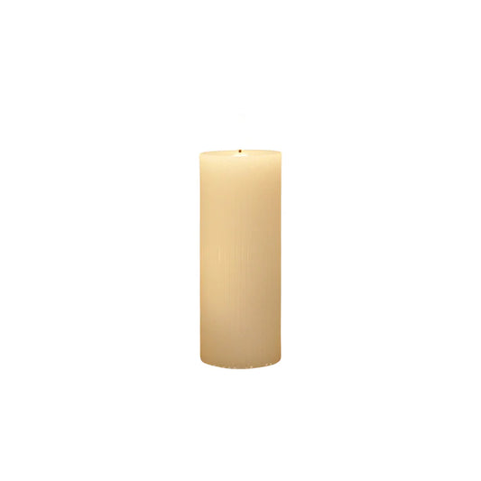 4" White Ribbed Candle