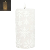 6" White Snowflake LED Pillar