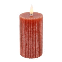 4" Orange Ridged LED Votive