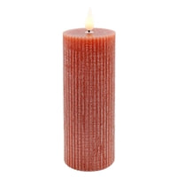 6" Orange Ridged LED Votive