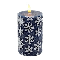 5" Blue Snowflake LED Pillar