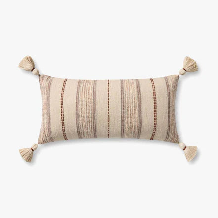 Ivory/Multi Pillow 12x27