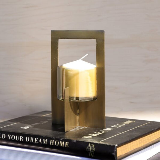 Brass Framed Candle Holder