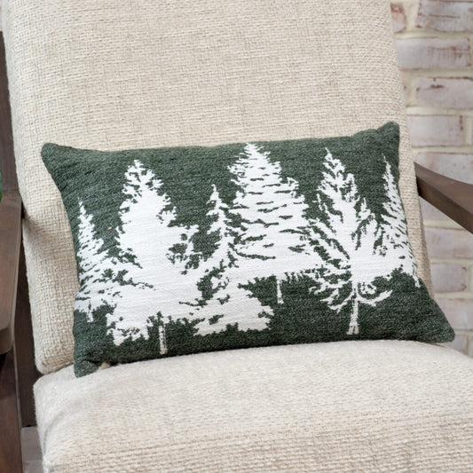 14 X 20 GREEN/WHT TREE PILLOW