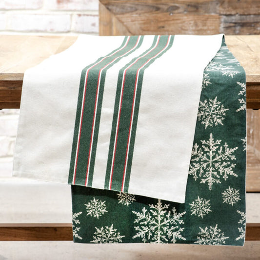 REVERSIBLE SNOWFLAKE TABLE RUNNER