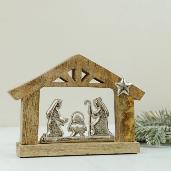 Wood + Alum. Nativity Scene