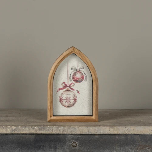 8" Ornaments Framed Tabletop Sign