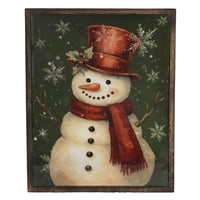 14 x 18 x 1 in. Crimson Pine Snowman Sign