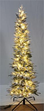 Lit Flocked Fraser Fir Pencil Tree, 500 Spider Lights