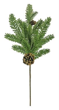 Noble Fir & Cone Spray, 18" Green