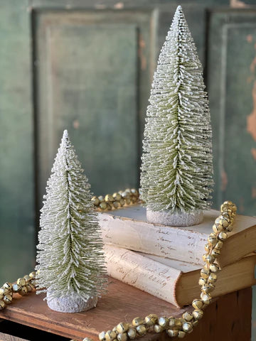 12" Glittering Snowbrush Tree