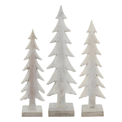 Set of 3 White Christmas Trees