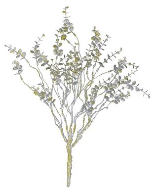 Mini Metallic Eucalyptus Bush, Platinum/Gold