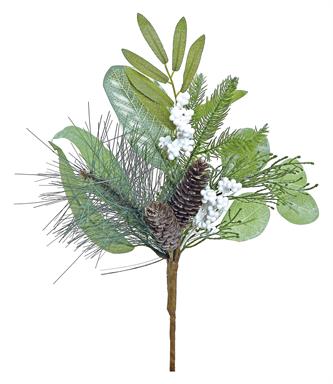 Frosty Pine Pick w/ Euc Cone & Berry
