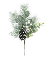 WINTER FROSTED MIXED PINE PICK, 16", FROSTED WHITE