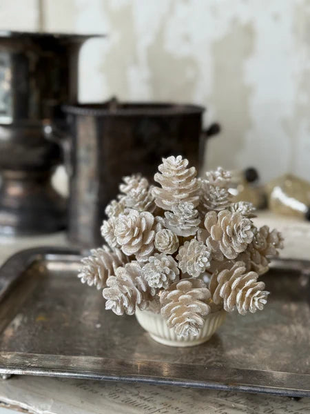 7" Glittering Ivory Cone Half Sphere