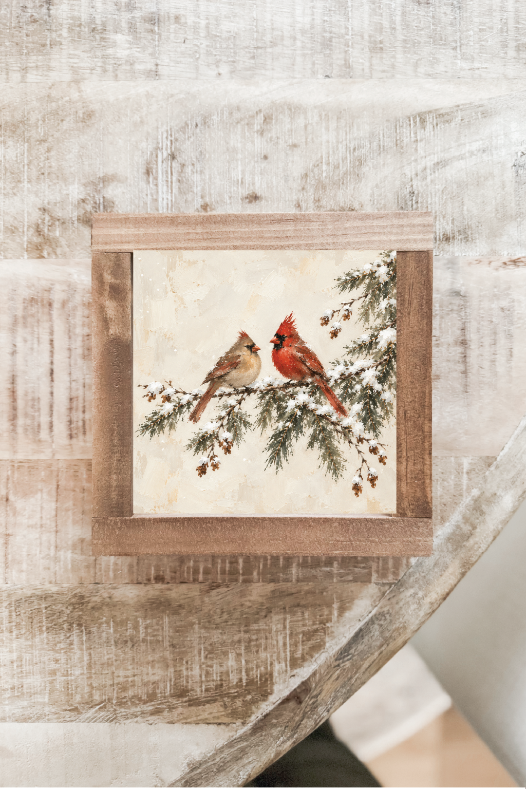 Cardinal Duo on Branch (Square) | Christmas 2026