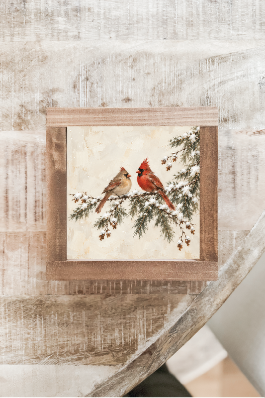 Cardinal Duo on Branch (Square) | Christmas 2026