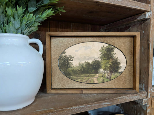 Box Framed Canvas Art Dirt Road Landscape