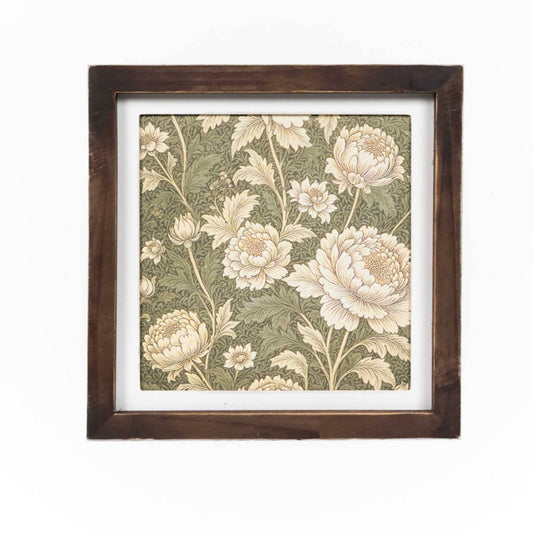 11014 - 10x10 wood frame Wall Art sign (FLORAL) Home Decor