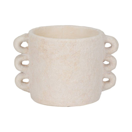 Cement Amphora Multi-Loop Handle Planter - White, 8 in.