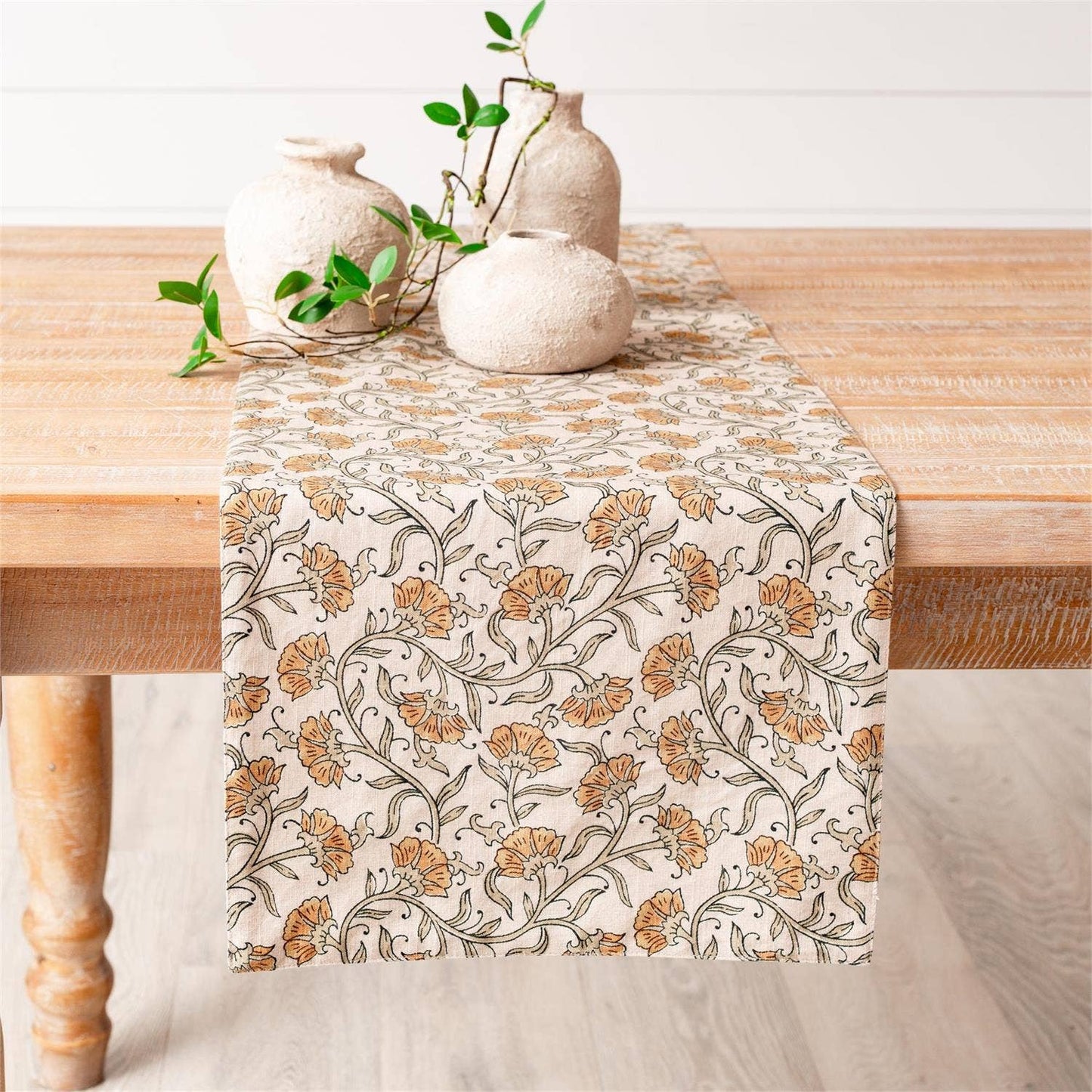 Table Runner - Block Print, Dandelion