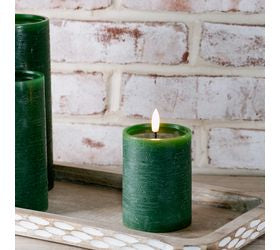 4" Green LED Pilar Candle