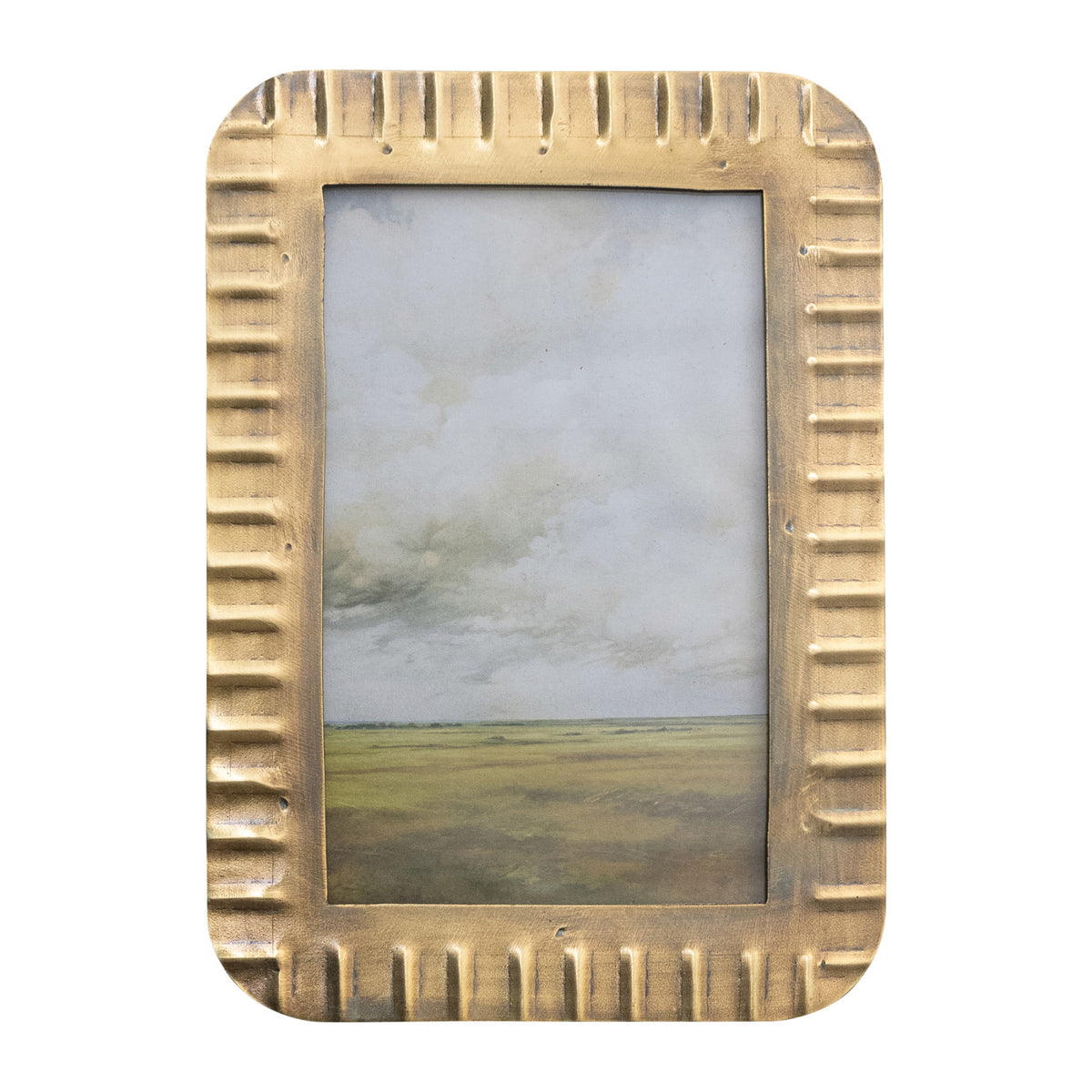 4x6 Metal Ribbed Photo Frame
