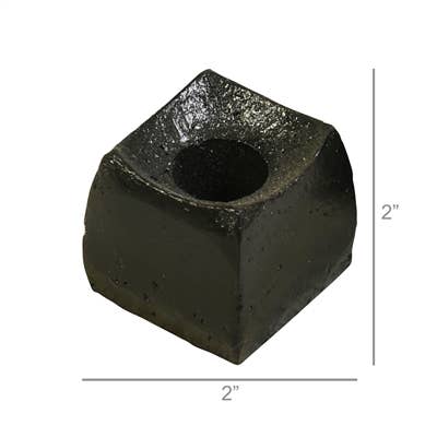Tatara Taper Holder, Cast Iron - Square - Black