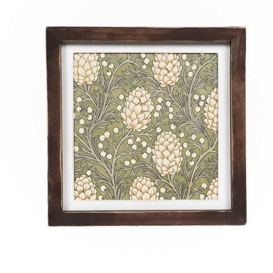11014 - 10x10 wood frame Wall Art sign (FLORAL) Home Decor