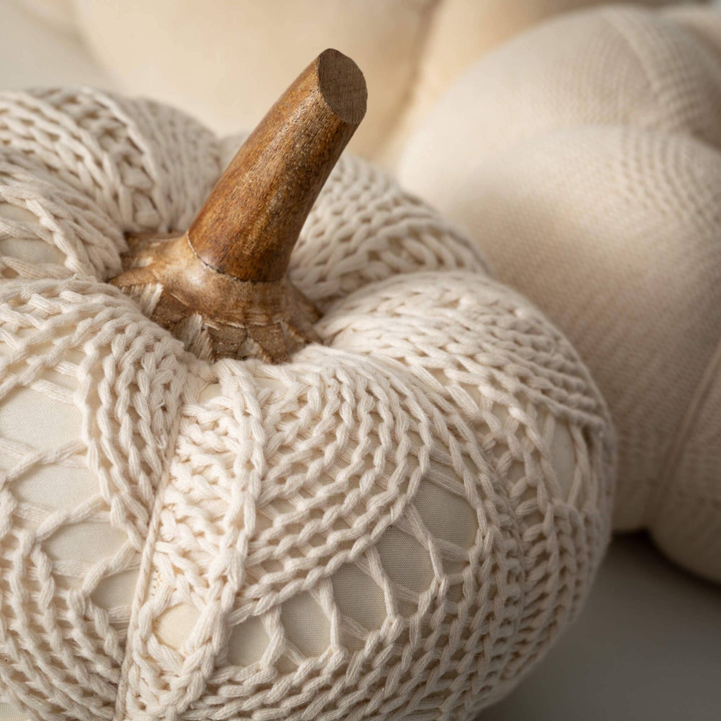 Boho Cream Plush Pumpkin Trio