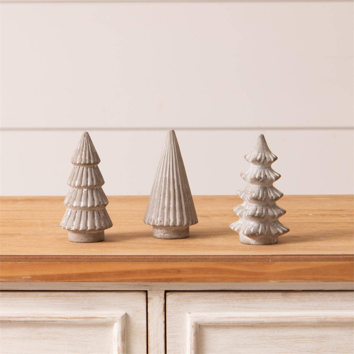 Mini Cement Christmas Trees Asst