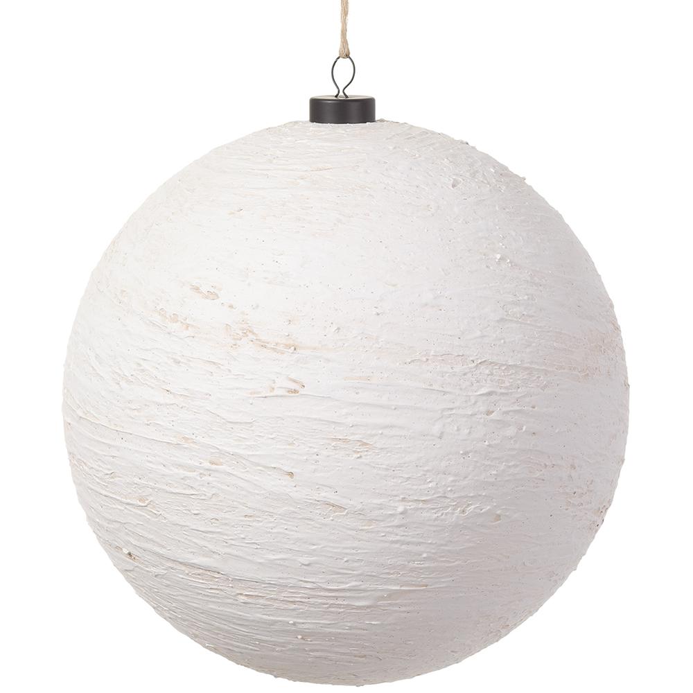 8"plastic Ball Ornament  White