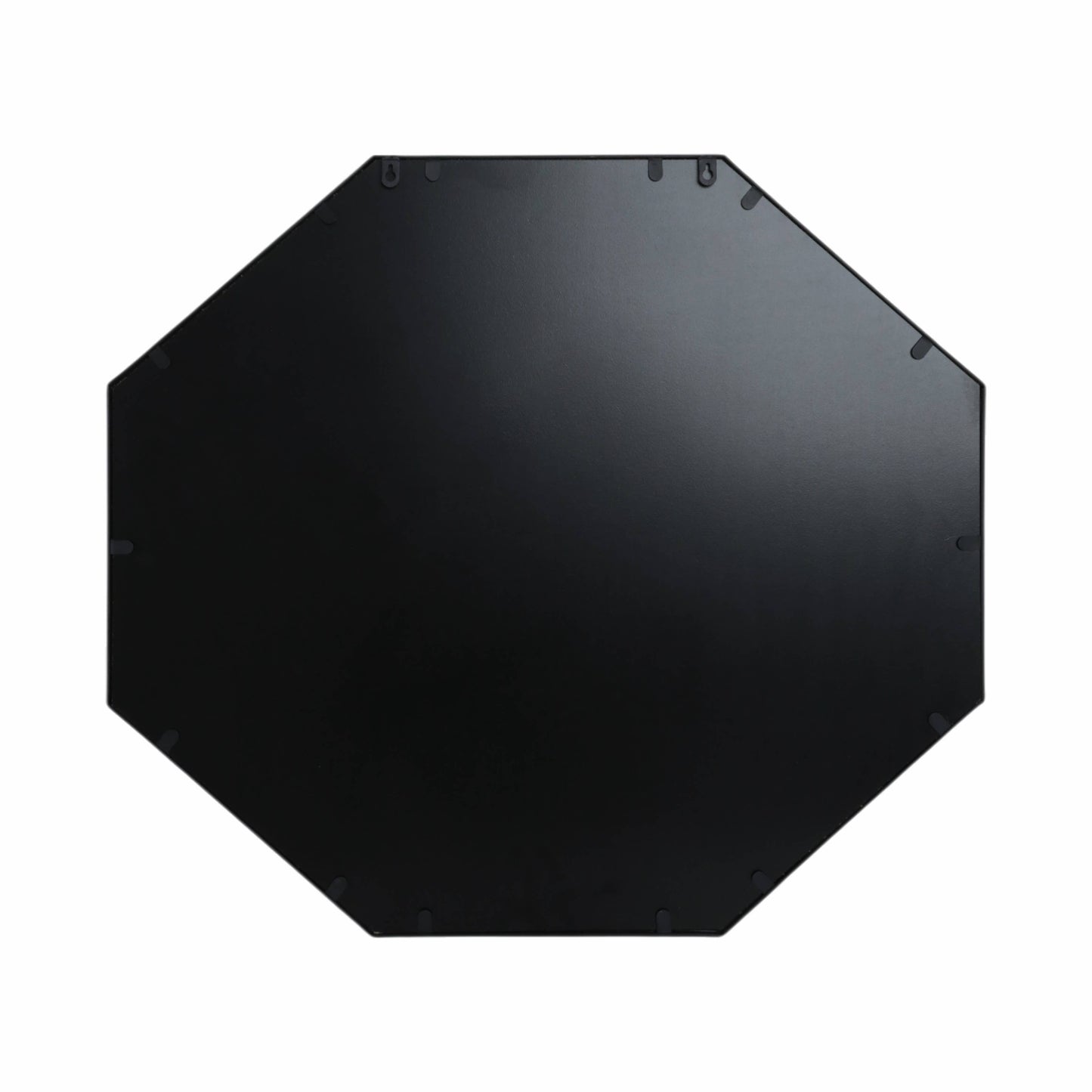 Metal Wood Modern Octagonal Wall Mirror - Black, 28 in.