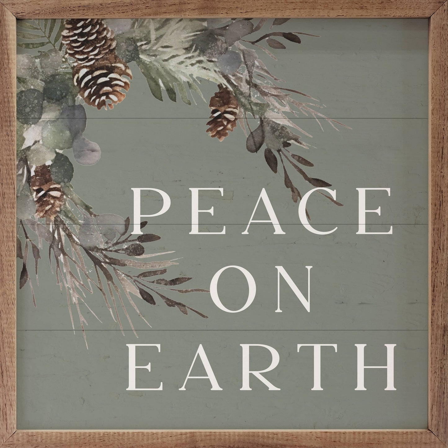 Peace On Earth Pinecones Green