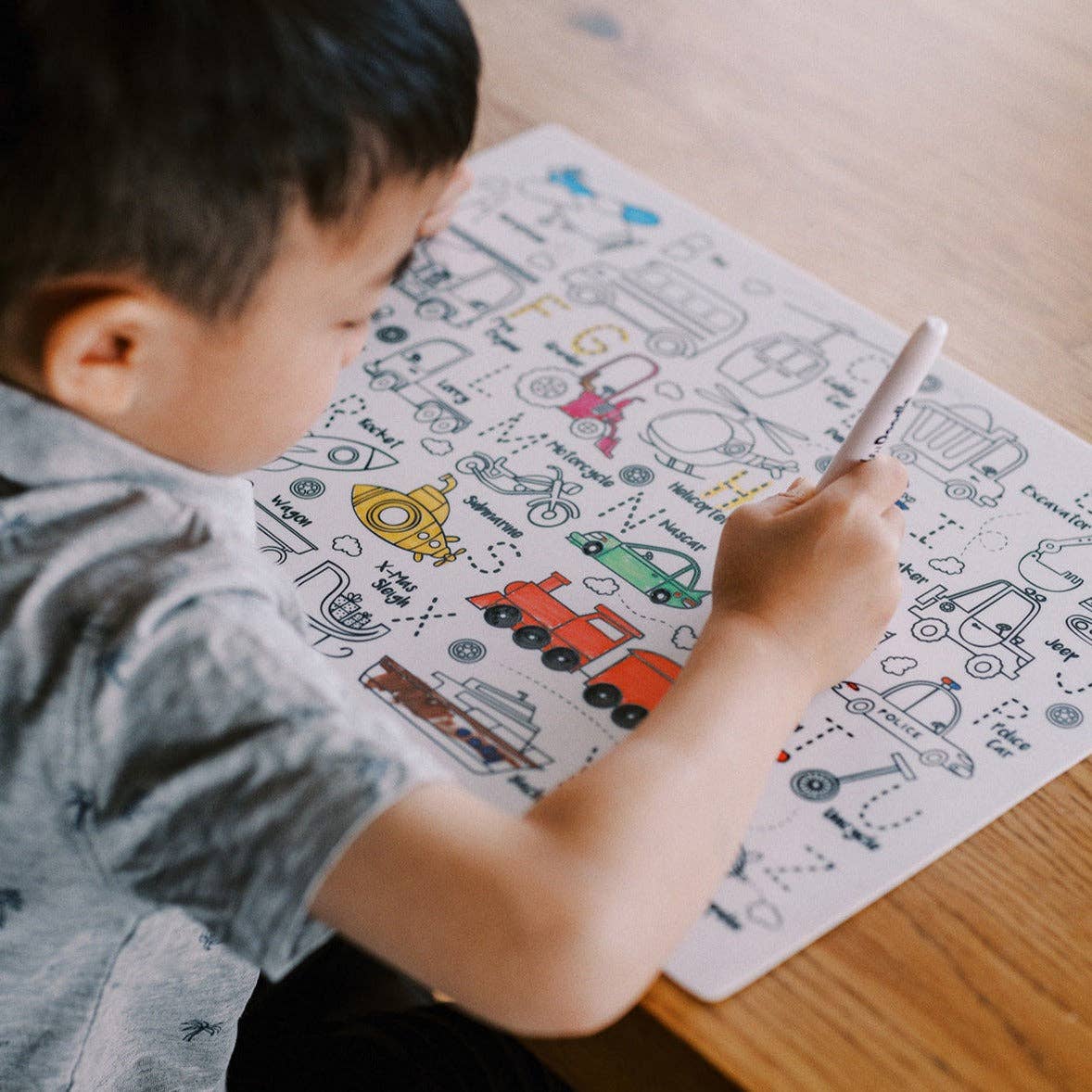 Toot Toot Honk Classic Coloring & Doodle Mat