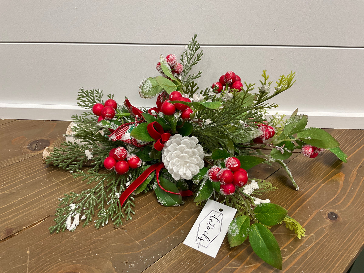 Red Berry with White Pinecones