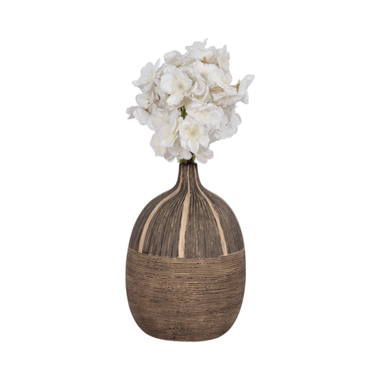 Ceramic Modern Tribal Decorative Vase - Brown, 10 in.