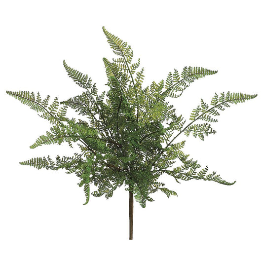 16" Lace Leather Fern Bush  Green