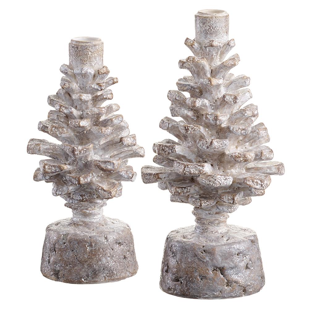 S/2 Pinecone Candle Holders
