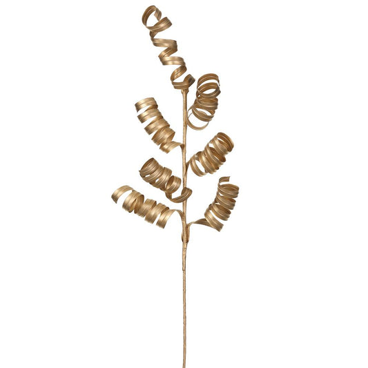 28" Metallic Spiral Grass Spray x7 Gold